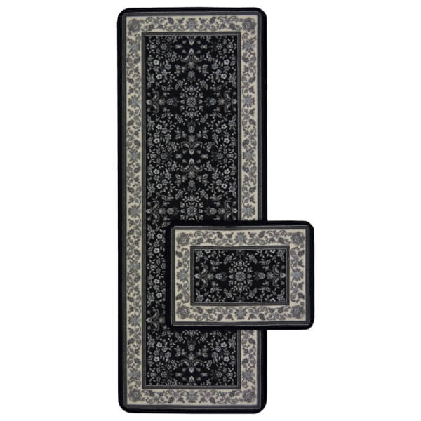 Traditional Runner Pack Black Rug 57 x 150cm Homebase