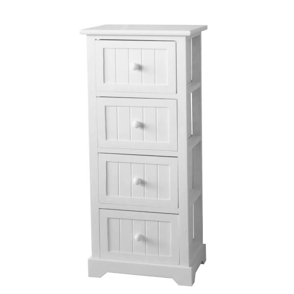 White Classic 4 Drawer Storage Unit Homebase