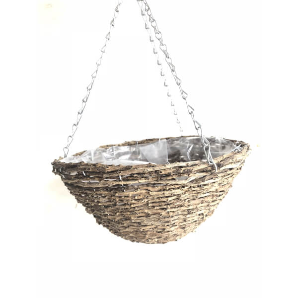 Offer Homebase Hanging Basket Rattan 30cm Homebase