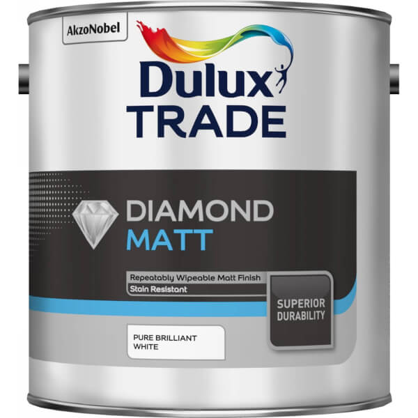 Dulux Trade Diamond Matt Pure Brilliant White 2.5L Homebase