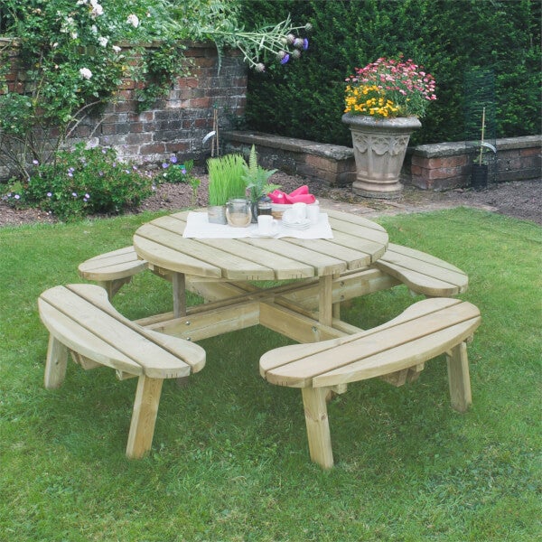 Forest Garden Circular Picnic Table Homebase