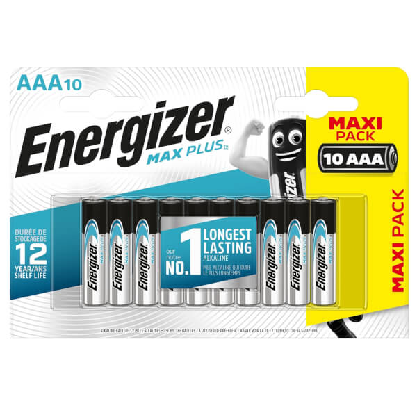 Energizer MAX PLUS Alkaline AAA Batteries 10 Pack Homebase