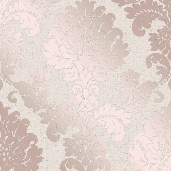 Superfresco Quartz Damask Rose Gold Wallpaper Homebase