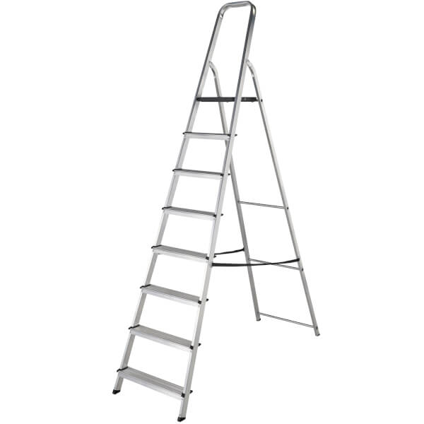 Werner High Handrail Step Ladder 8 Tread Homebase