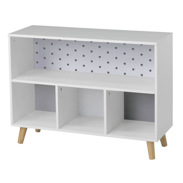 Kids Cube Storage Unit with Legs White & Grey Homebase