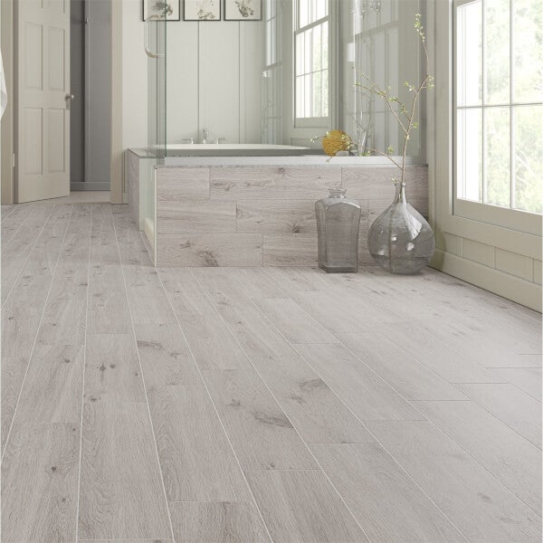 Forestina Wood Effect Grey Floor Tiles 600 x 150mm Homebase