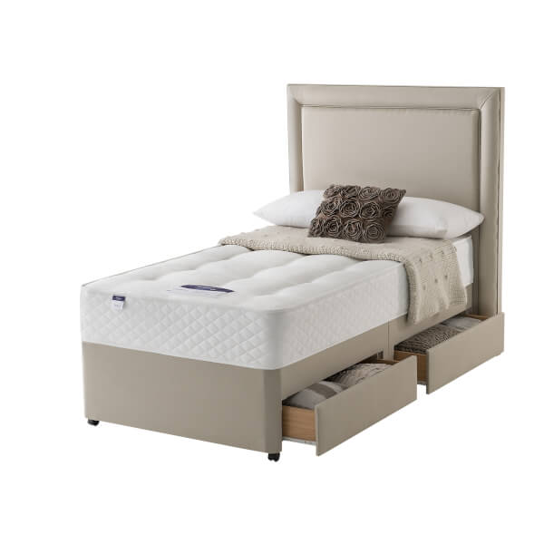 Silentnight Miracoil Ortho 2 Drawer Divan Bed Sandstone Single