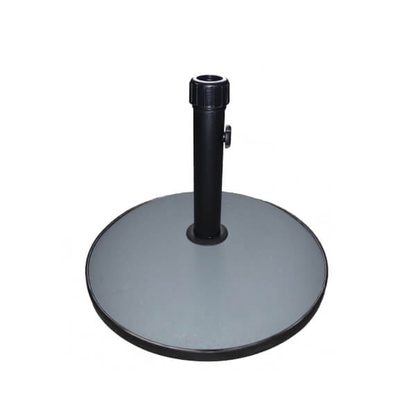 Charles Bentley Round Concrete Parasol Umbrella Base Grey Homebase