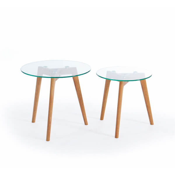 Glass Side Tables Set of 2 Homebase