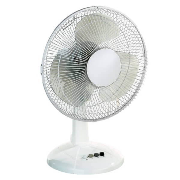 12 Inch Oscillating Desk Fan White Homebase