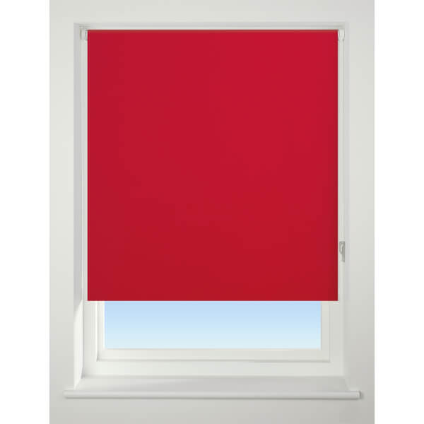 Bright Red Blackout Roller Blind 90cm Homebase