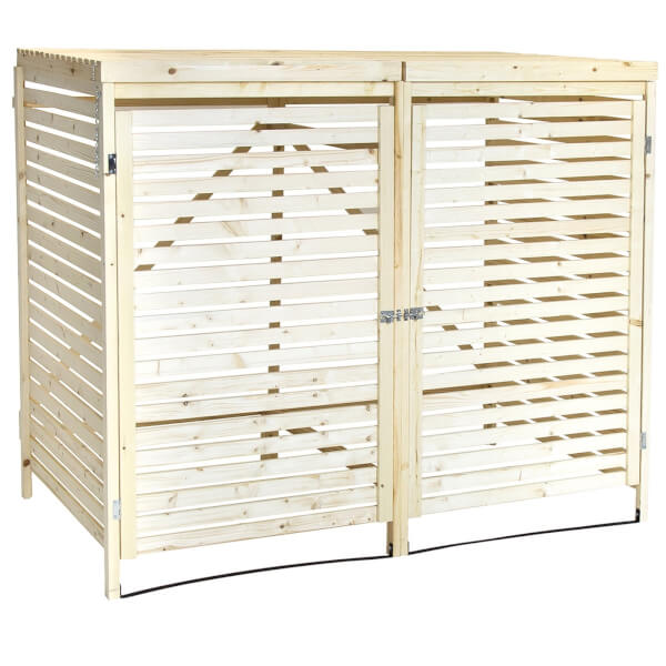 Charles Bentley FSC Wooden Double Wheelie Bin Storage Unit Homebase