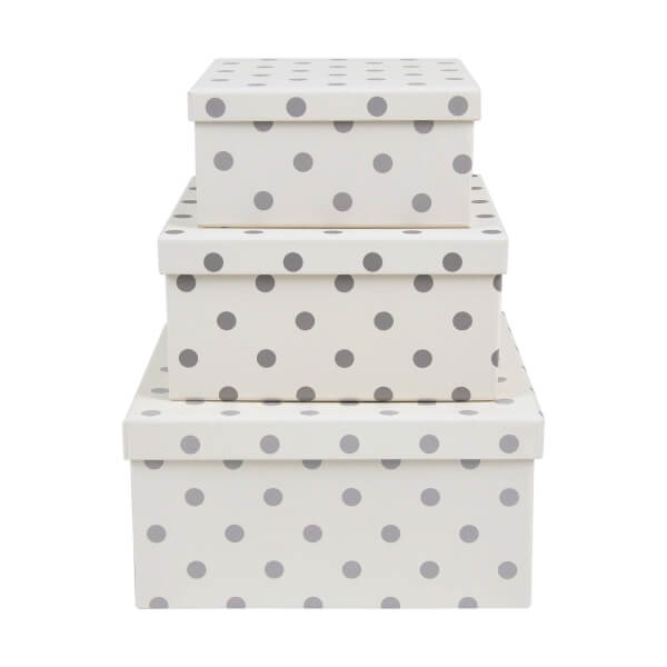 Spot Cardboard Storage Boxes Set of 3 Homebase