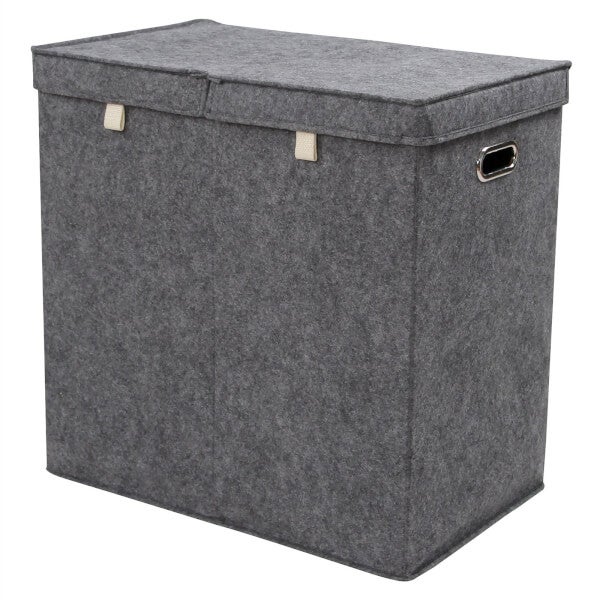 Offer Homebase Double Laundry Hamper Felt Homebase