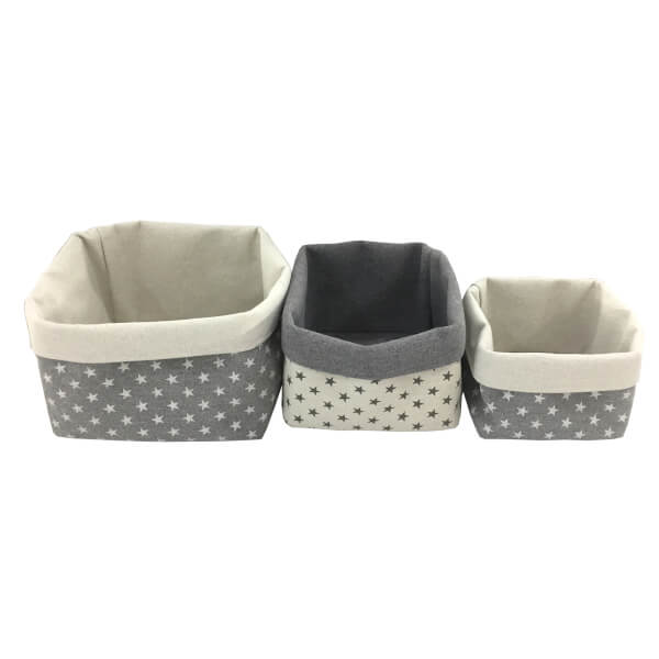 Storage Basket with Stars Pack of 3 Homebase