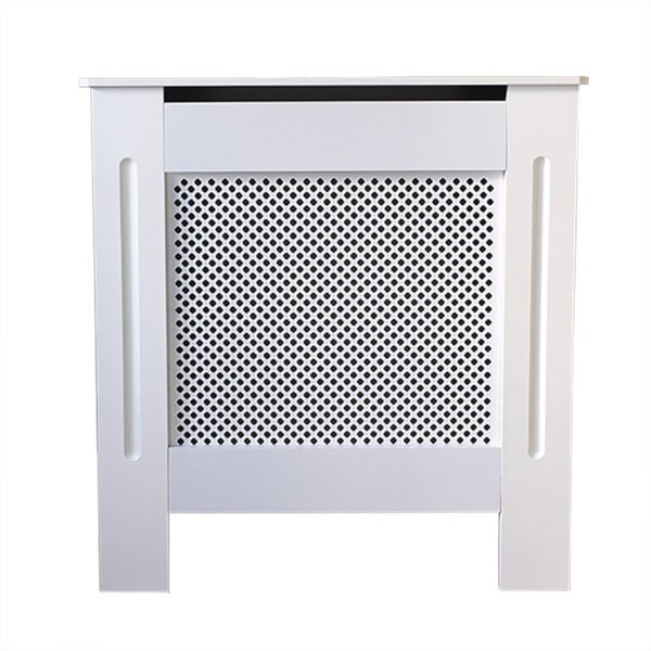 Radiator Cover with Diamond Lattice Design in White Mini Homebase