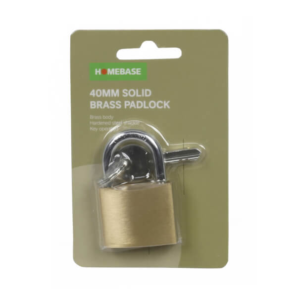 Solid Brass Padlock 40mm Homebase