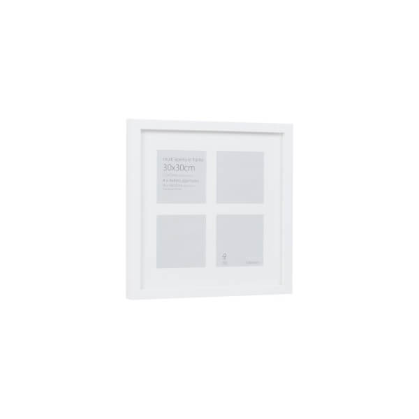 Multi Aperture Photo Frame Block White 30 x 30cm Homebase