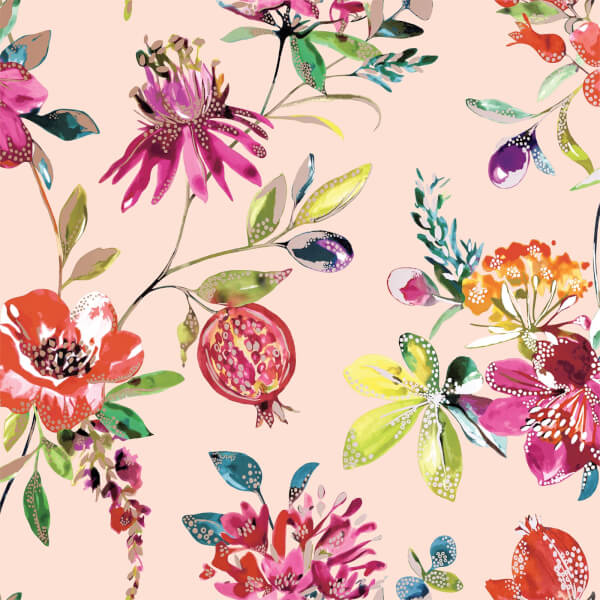 Holden Decor Punica Floral Smooth Metallic Blush Pink Wallpaper Homebase