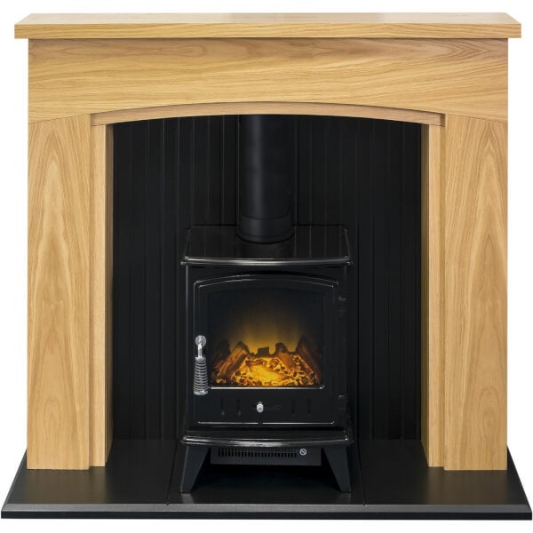 Adam Turin Fireplace Surround & Aviemore Electric Stove with Flat to