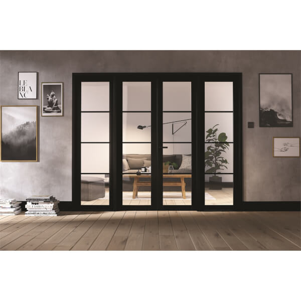 Soho Room Divider W8 Black 2031 x 2478 x 35mm Homebase