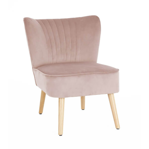 The Occasional Velvet Cocktail Chair Dark Blush Homebase