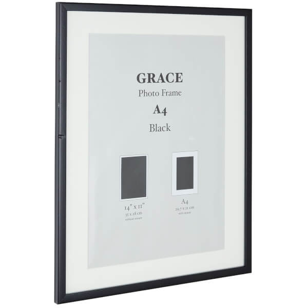 Grace Picture Frame A4 Black Homebase