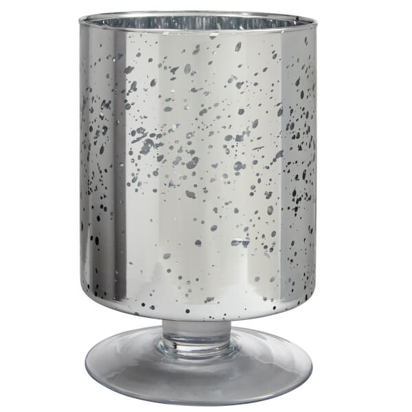 Hurricane Jar Candle Holder Silver Mercury Homebase