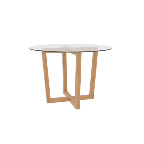 Valencia Dining Table Oak with Glass Top Homebase
