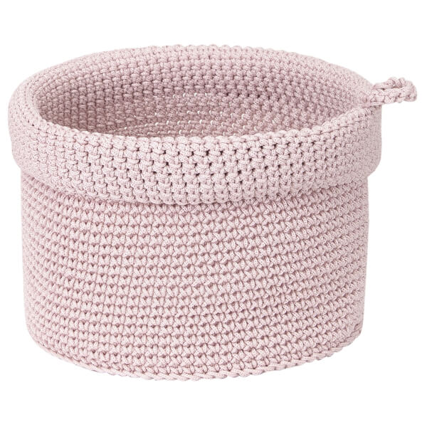 Knitted Storage Basket Blush Homebase