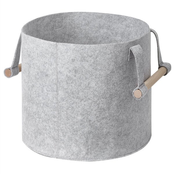 Felt Storage Basket with Wooden Handles Homebase