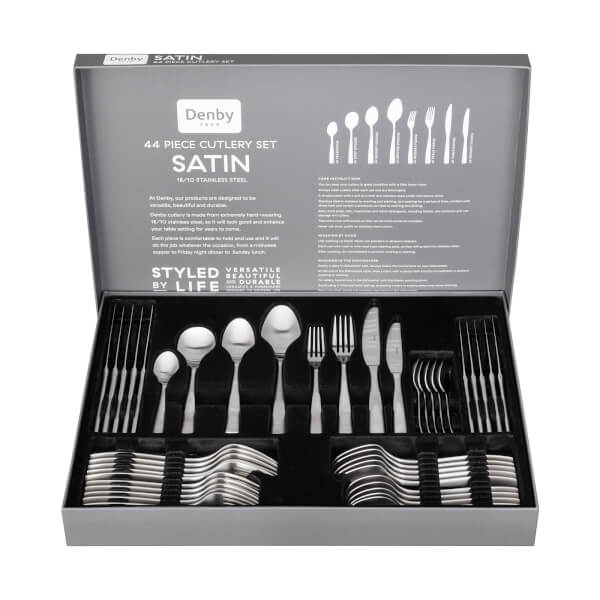 Denby Satin Cutlery Set 44 Pieces Homebase