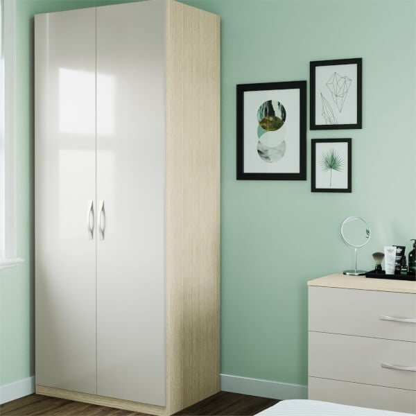 Fitted Bedroom Slab Double Wardrobe Cashmere Homebase