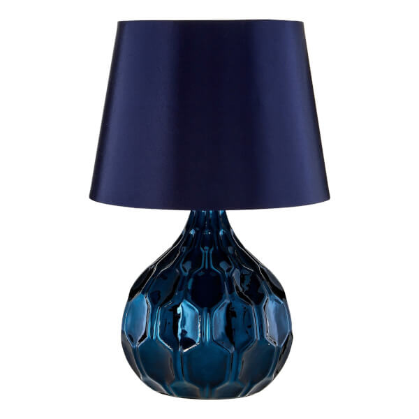 Jem Blue Shade Table Lamp Homebase