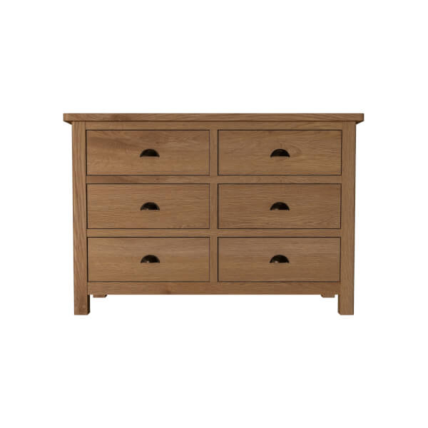 Newlyn 6 Drawer Chest of Drawers Oak Homebase