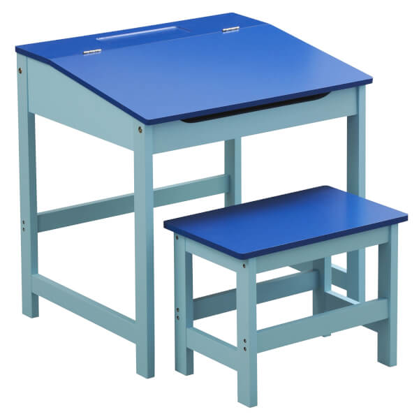 Kids Desk and Stool Blue Homebase