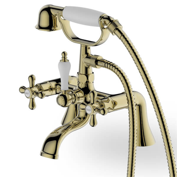 Gordale Bath Shower Mixer Tap Gold Homebase