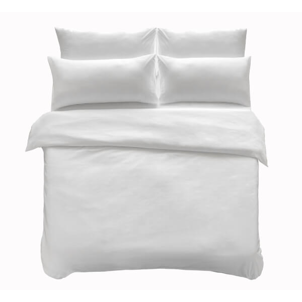 Microfibre Bedding Set Double White Homebase