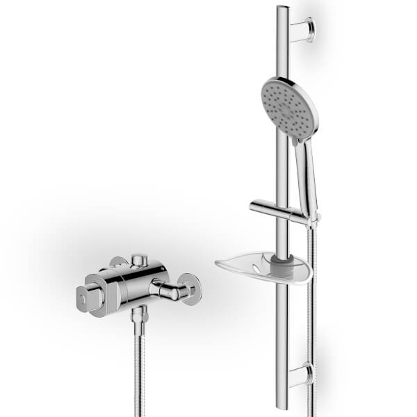 Glenoe Thermostatic Concentric Mixer Shower Tap Chrome Homebase