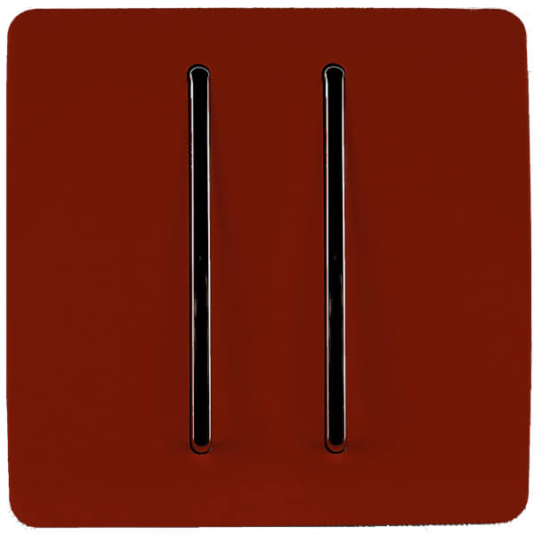 Trendi Switch 2 Gang 2 Way 10A Rocker Light Switch in Screwless Copper