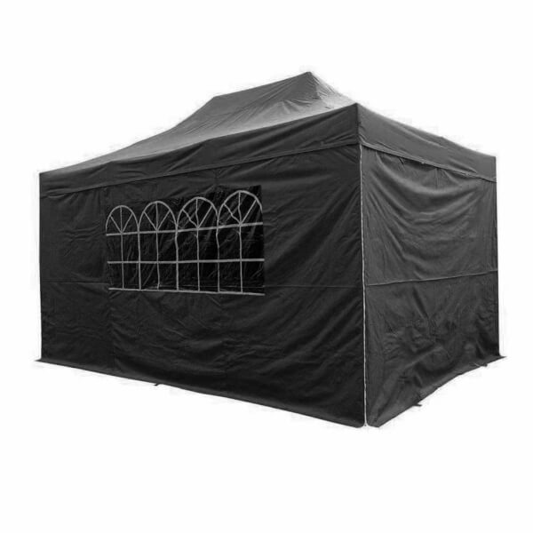 Airwave Four Seasons Essential 3x4.5 Pop Up Gazebo with Sides Black