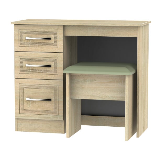 Milton Dressing Table and Stool Set Oak Homebase