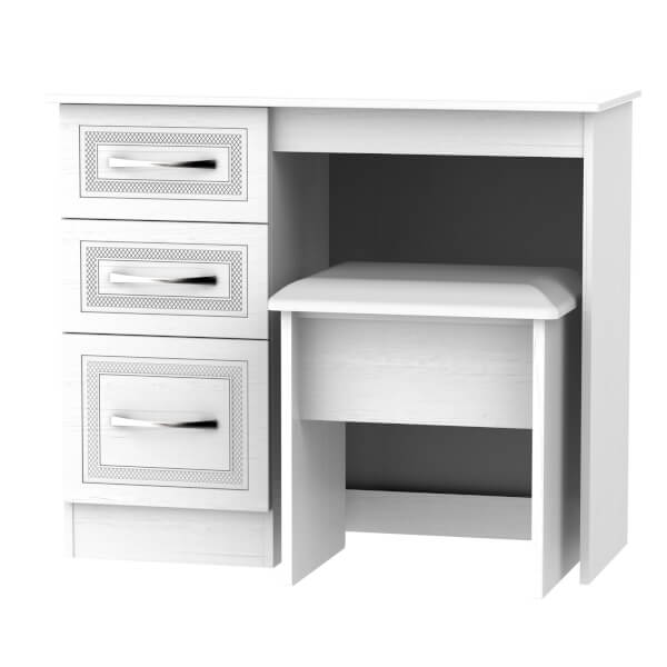 Milton Dressing Table and Stool Set White Homebase