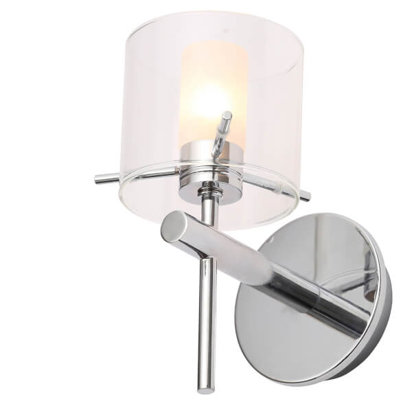 Gene Clear Cylinder Wall Light Chrome Homebase