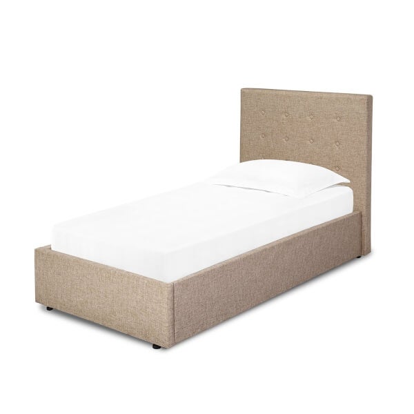 Lucca Single Bed Beige Homebase