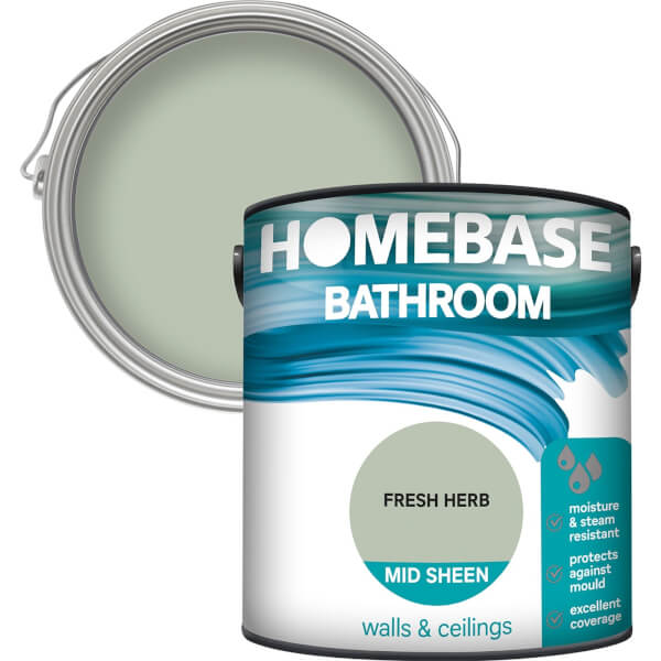Homebase Bathroom Mid Sheen Paint Fresh Herb 2.5L Homebase