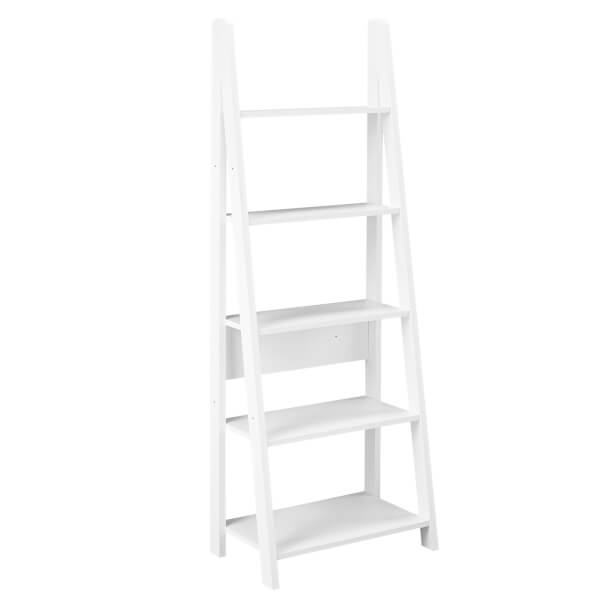 Tiva Ladder Bookcase White Homebase