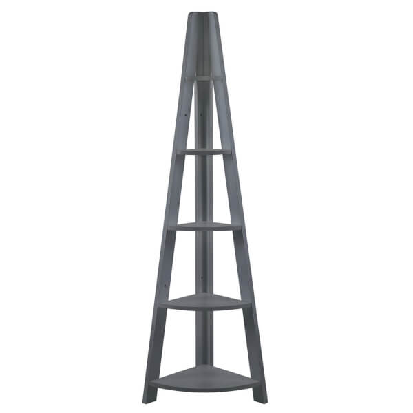 Tiva Corner Ladder Shelving Black Homebase
