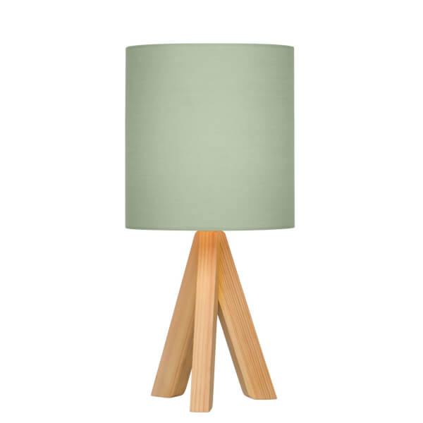 Inga Natural Tripod Table Lamp Sage Shade Homebase