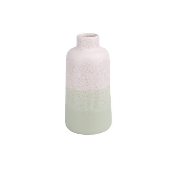 Ceramic Vase Green & White Homebase